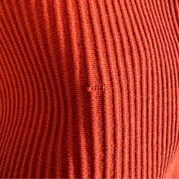 Bailey 44 Top Sleeveless Tulle L NWT Sleeves Ruffle Ribbed Stretch Knit Orange - Picture 7 of 8